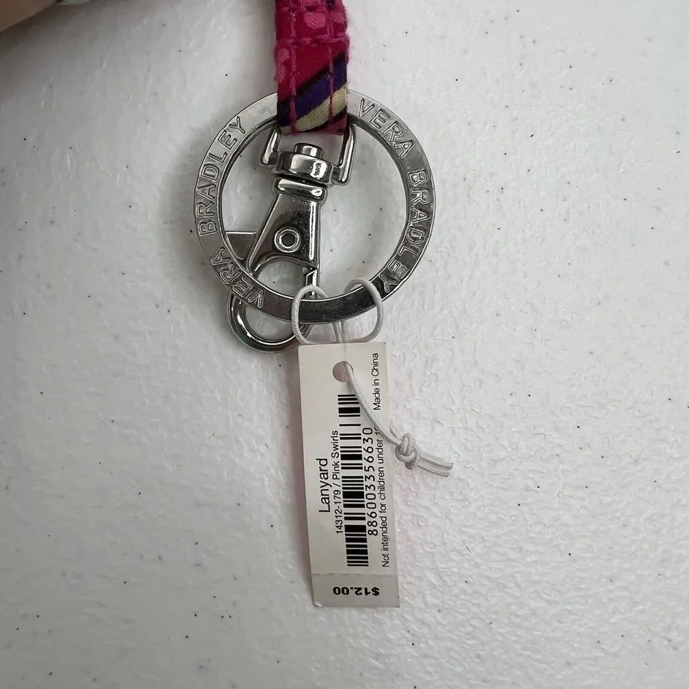 Vera Bradley Women's Cotton Lanyard Pink Swirl‎ 14312-179 Original Tags Travel